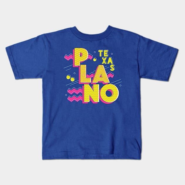 Retro 90s Plano, Texas Kids T-Shirt by SLAG_Creative